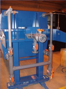 Filter Press with a Cloth Washing Manifold Installed