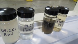 M.W. Watermark Dewaterability Before and After Samples of Slurry and Filtrate
