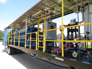 M.W. Watermark 1200mm trailer-mounted filter press. Built for produced water recovery.