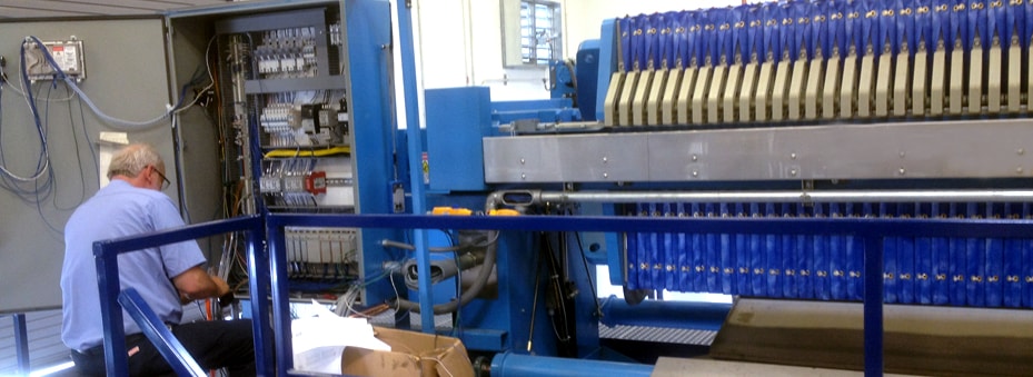 M.W. Watermark filter press start-up