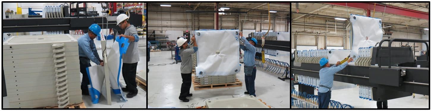 M.W. Watermark manufactures large format filter presses and custom filter cloths in-house; Mining Filter Cloths
