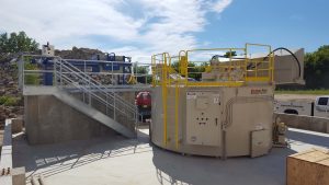 A recent ready-mix concrete installation utilizing an M.W. Watermark filter press for water re-use.