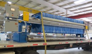 M.W. Watermark 1200mm filter press manufactured for sand filter backwash dewatering.