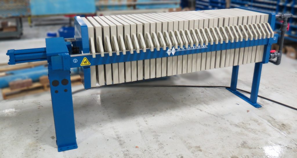 M.W. Watermark 630mm filter press - manufactured for paper production (cellulose dewatering).