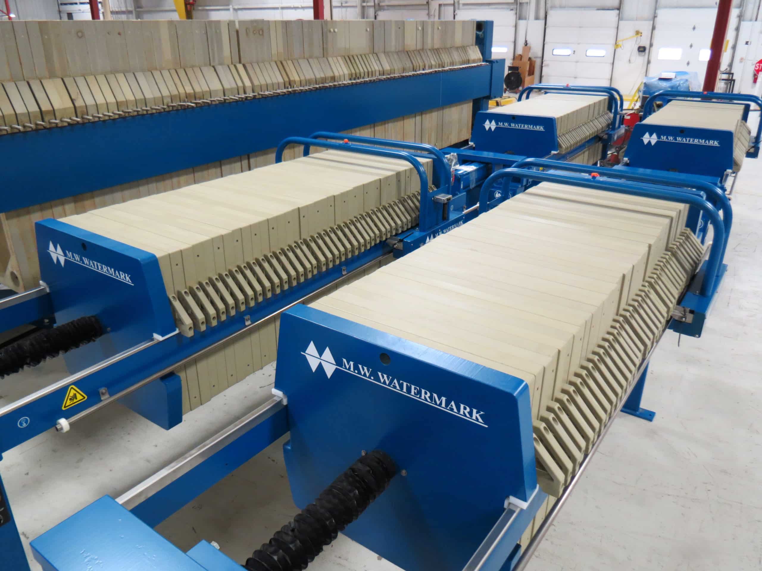 M.W. Watermark Filter Presses with Semi-Automatic Plate Shifters - Manufactured In-House and Ready to Ship