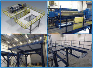 M.W. Watermark 1000mm Filter Press on a Roll-Off Platform - 3D Design Drawing and On-Site Installation Photos