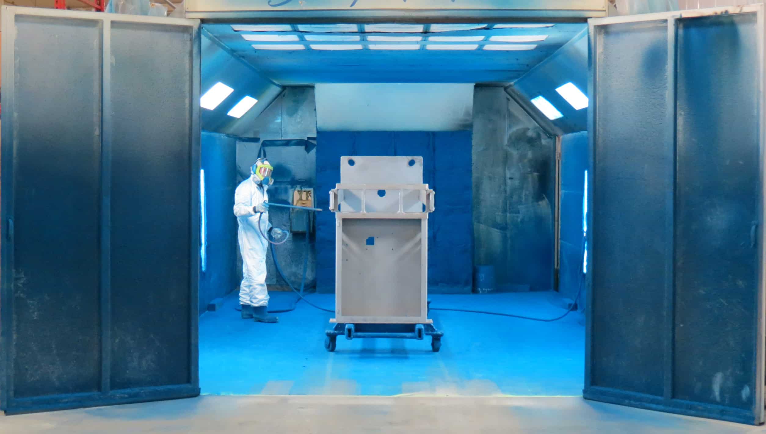 In-House Fabrication - Industrial Filtration Equipment; Filter Presses Manufactured in Holland, Michigan, U.S.A.; In-house painting and filter press assembly