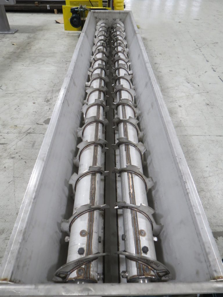 M.W. Watermark Stainless Steel Twin Screw Conveyor with Flared Trough