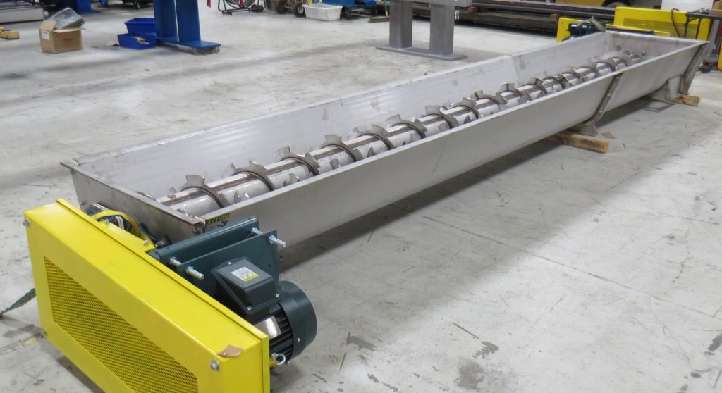 M.W. Watermark Stainless Steel Twin Screw Conveyor with Flared Trough