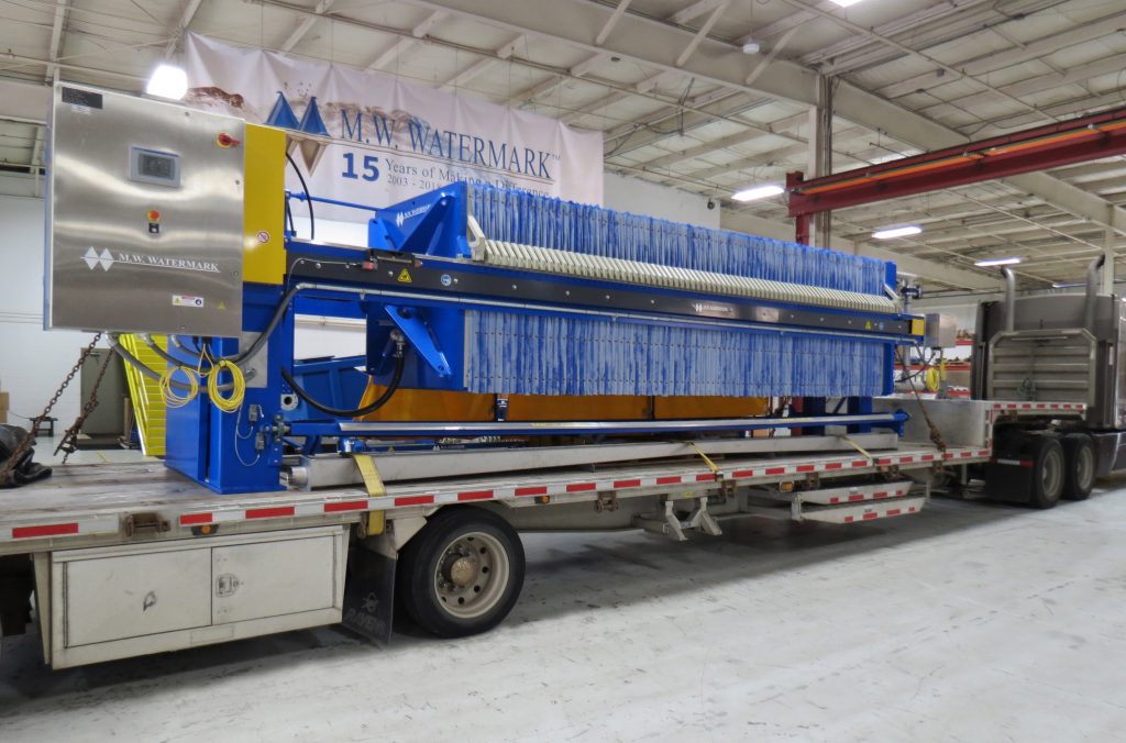 M.W. Watermark 1500mm Filter Press - Manufactured for Lime Softening Slurry