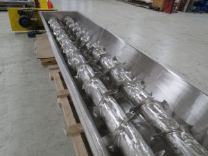 M.W. Watermark Polished Stainless Steel Screw Conveyor in Trough