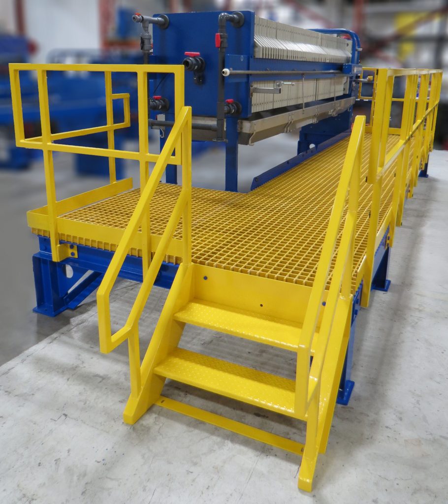 M.W. Watermark 800mm Filter Press on Elevated Platform - Built for Dewatering Chemical Waste