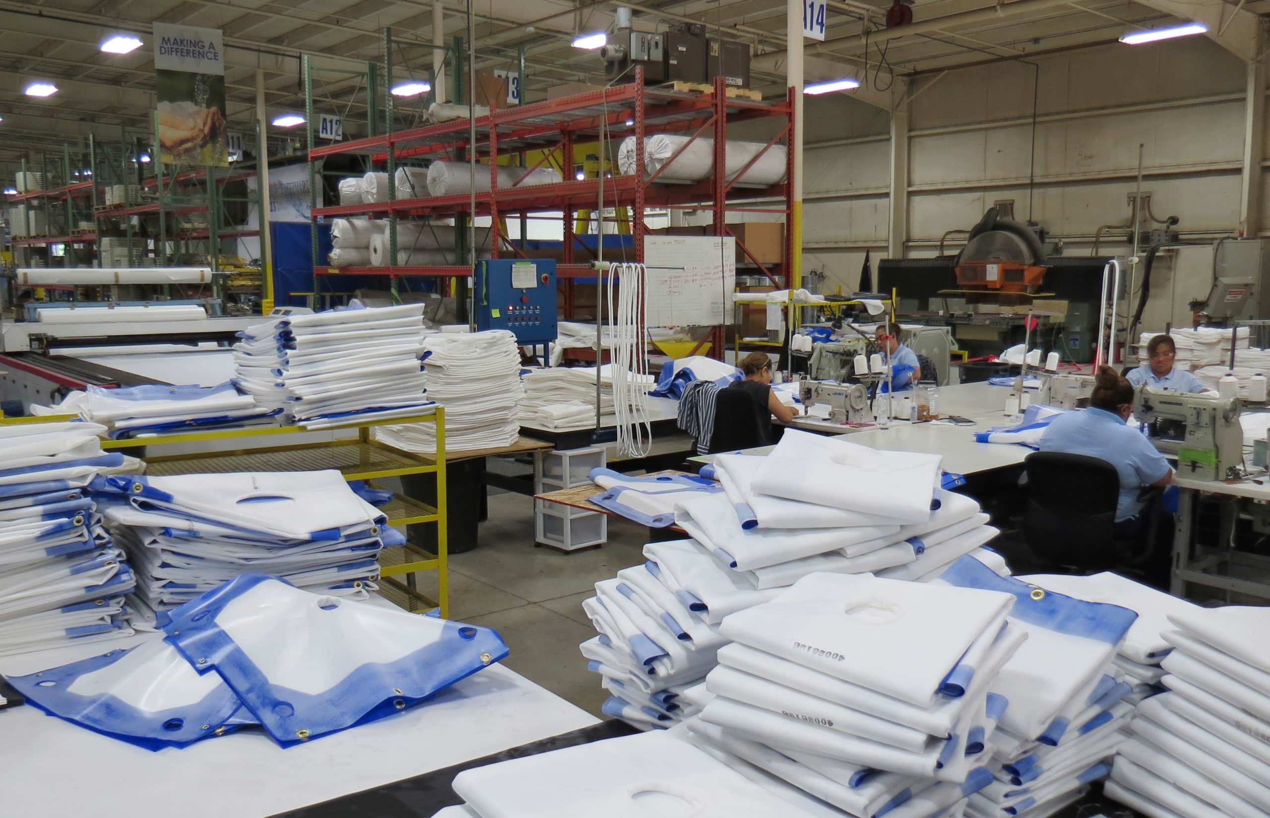 hoverimg M.W. Watermark Manufactures Custom Filter Press Cloths In-House, Using Laser Cutting Tables and Our Experienced Cloth Sewing Staff