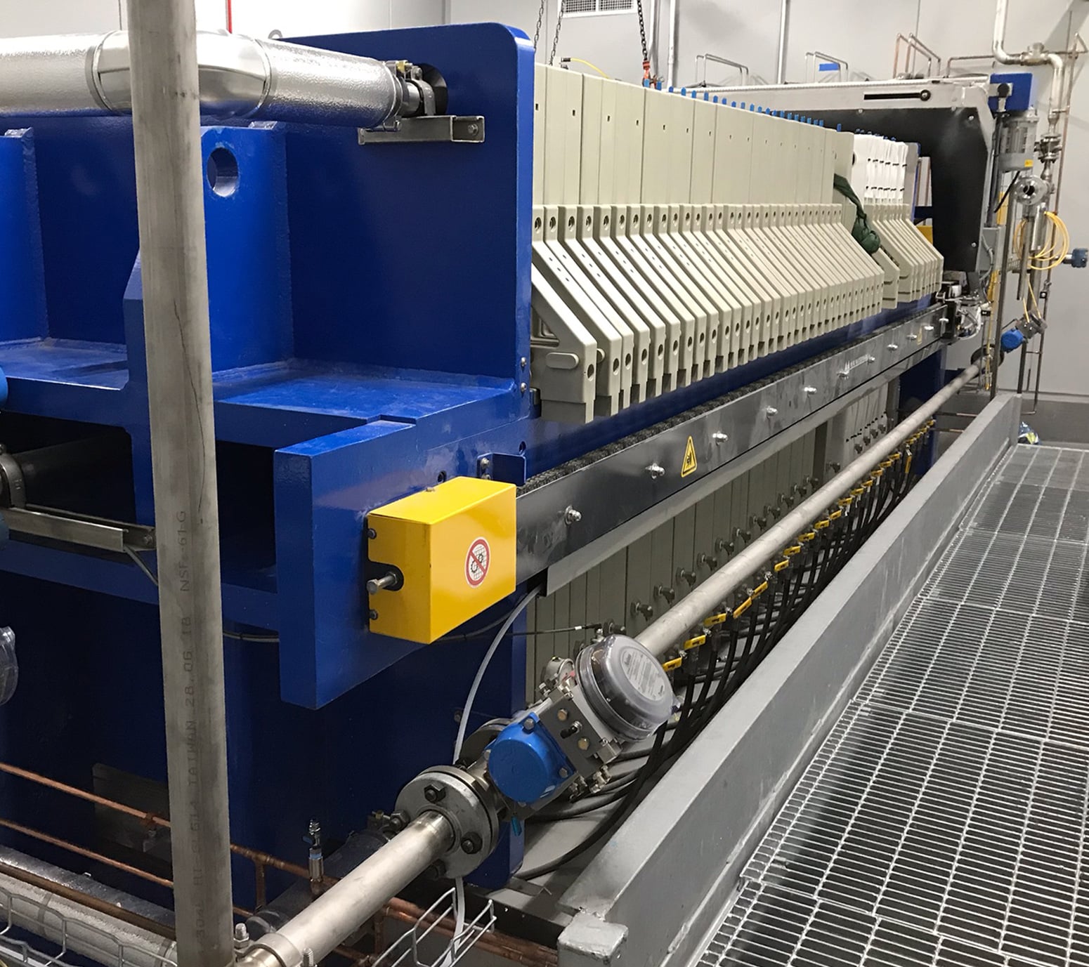 M.W. Watermark Membrane Squeeze (Diaphragm Squeeze) Filter Press Installed On-Site